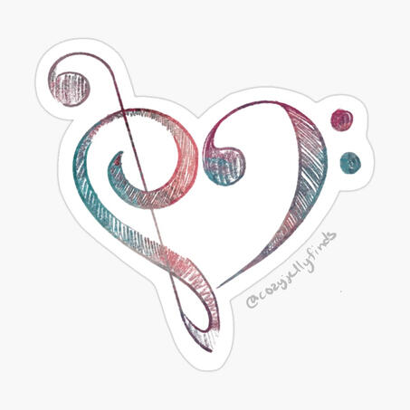 Multicolor Music Clefs Sticker