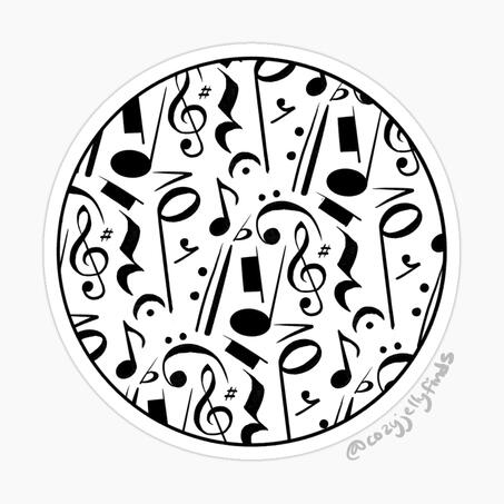 Black Music Notes Sticker