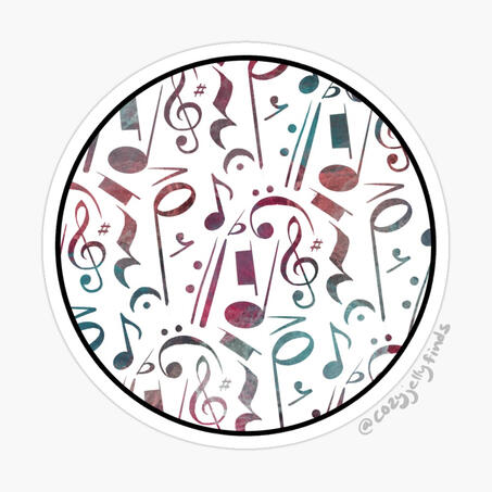 Multicolor Music Notes Sticker