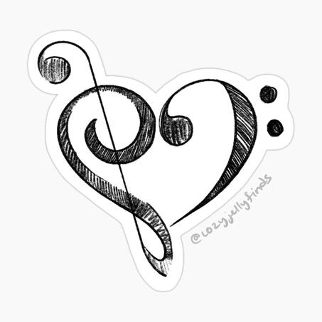 Black Music Clefs Sticker