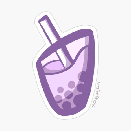 Taro Bubble Tea Sticker